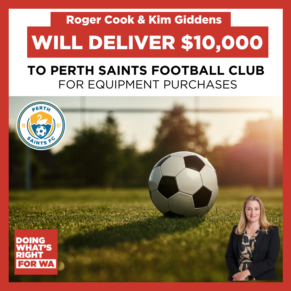 COMMITMENT -  $10,000 for Perth Saints Football Club Main Image