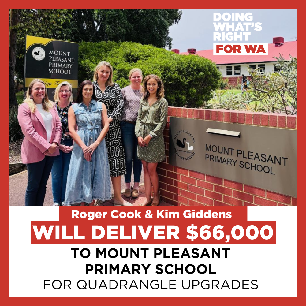 COMMITMENT - $66,000 to Mount Pleasant Primary School for Quadrangle Upgrades Main Image