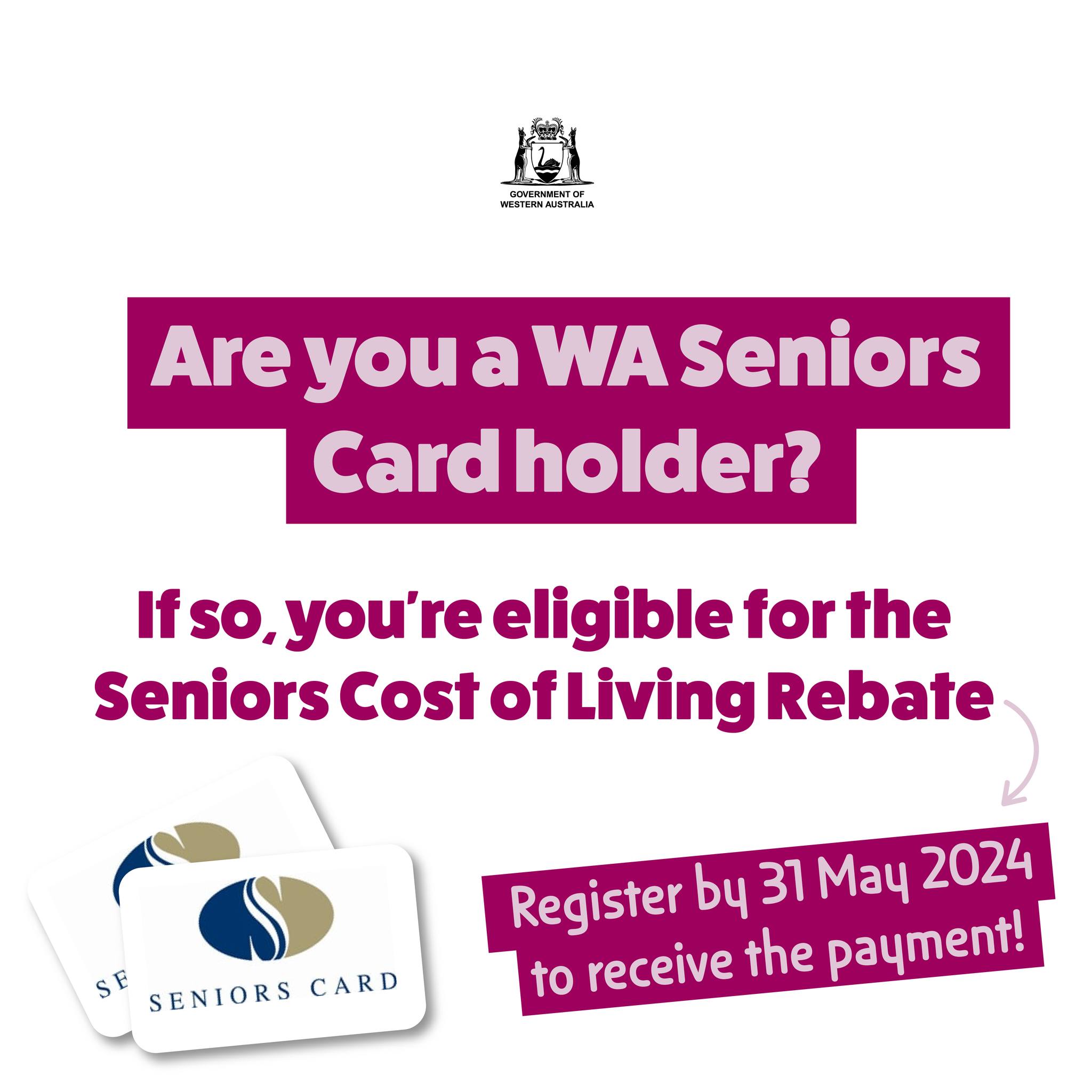 WA Seniors Cost of Living Rebate Main Image